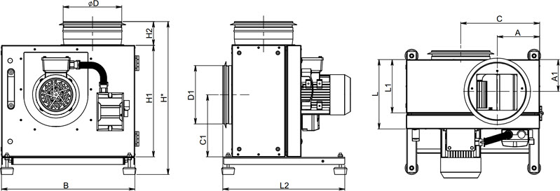 KFT120 ventiliatoriaus brėžinys